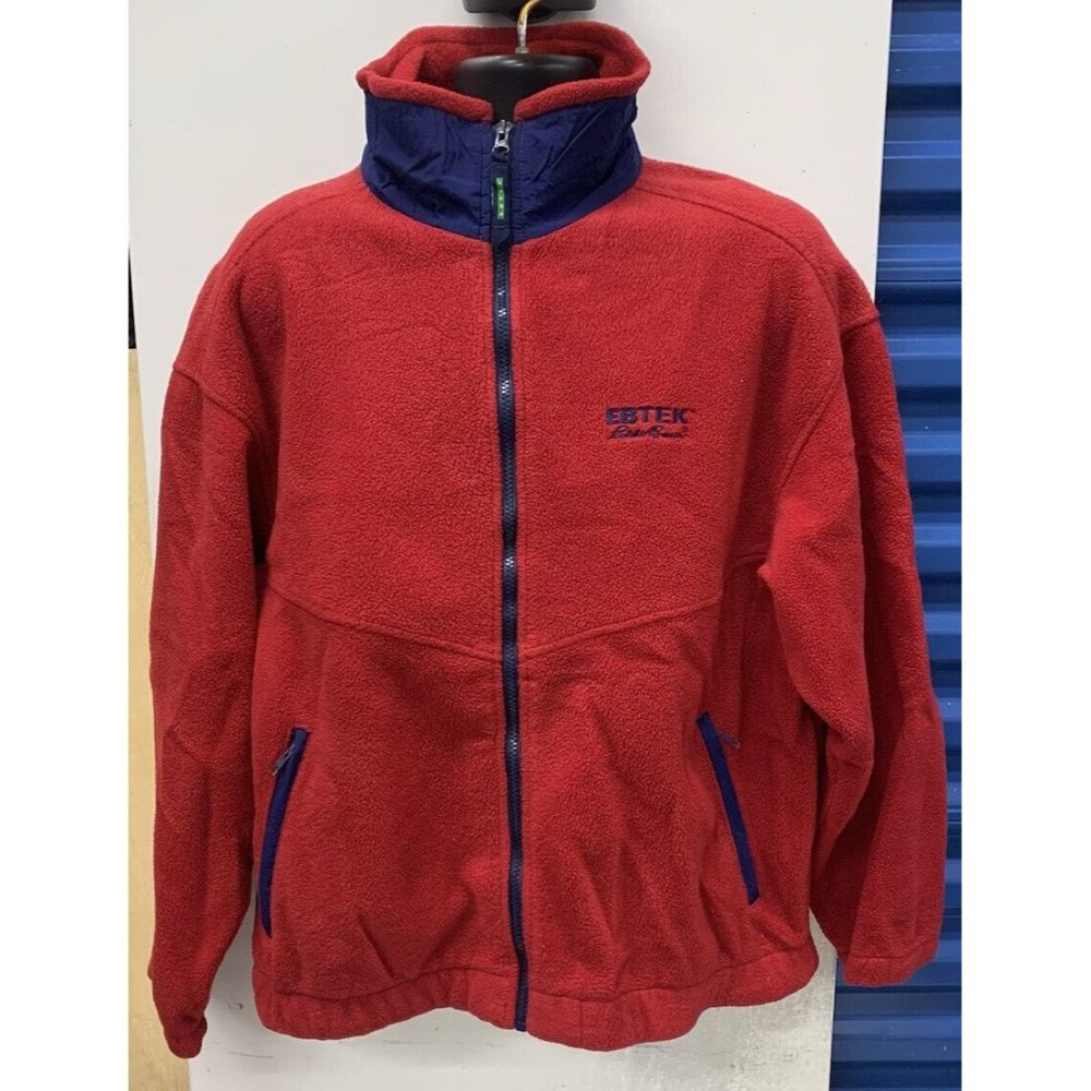 Eddie Bauer EBTek Fleece Polartec Full Zip Collared Jacket Men’s SZ. M VG